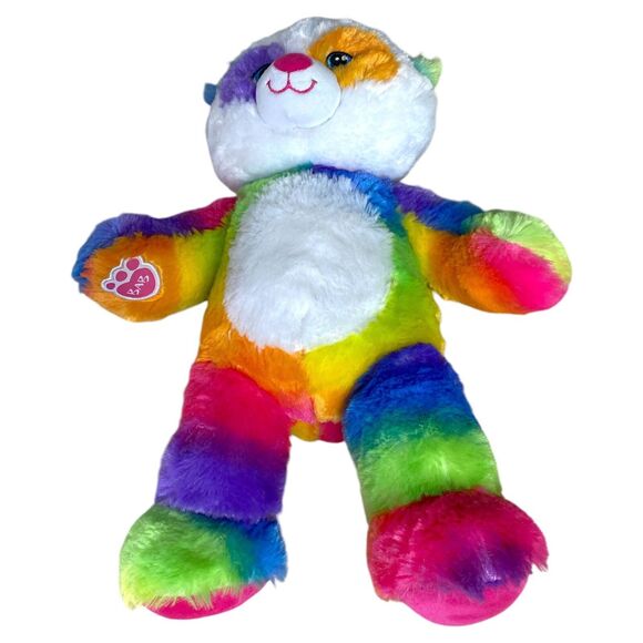 Build-A-Bear Rainbow Tie-Dye Panda Plush Stuffed Animal 16" 2014 Colorful - Picture 4 of 7